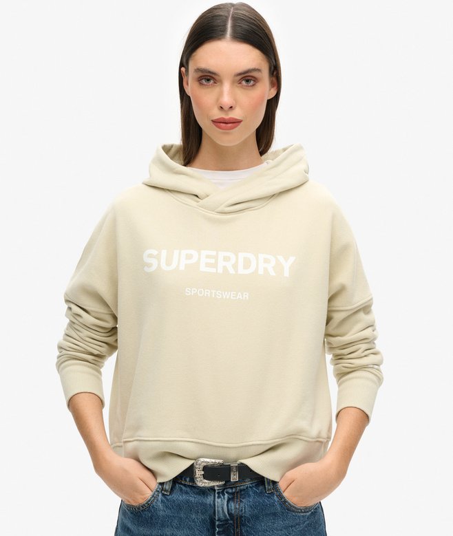 superdry Sudadera Core Sport corta de corte cuadrado con capucha