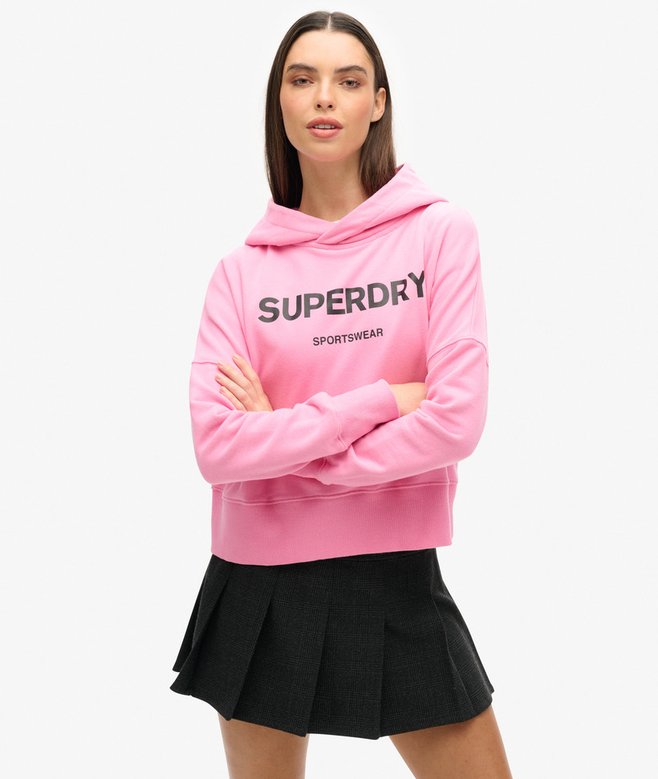 superdry Sudadera Core Sport corta de corte cuadrado con capucha