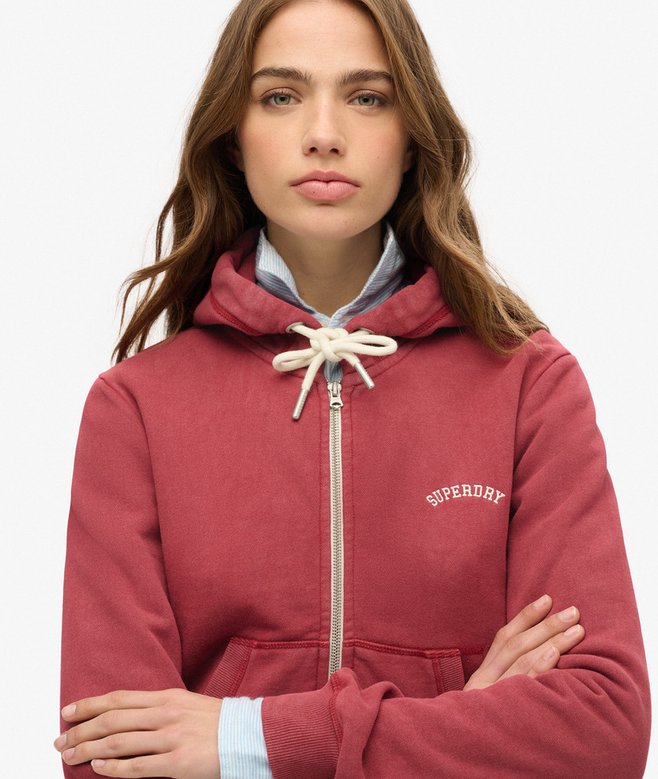 Superdry Sudadera Corta Con Capucha Cremallera Y Logo Essential