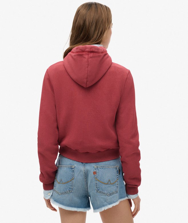 Superdry Sudadera Corta Con Capucha Cremallera Y Logo Essential
