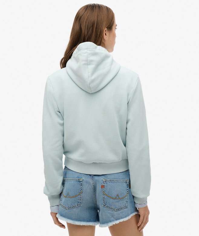 Superdry Sudadera Corta Con Capucha Cremallera Y Logo Essential