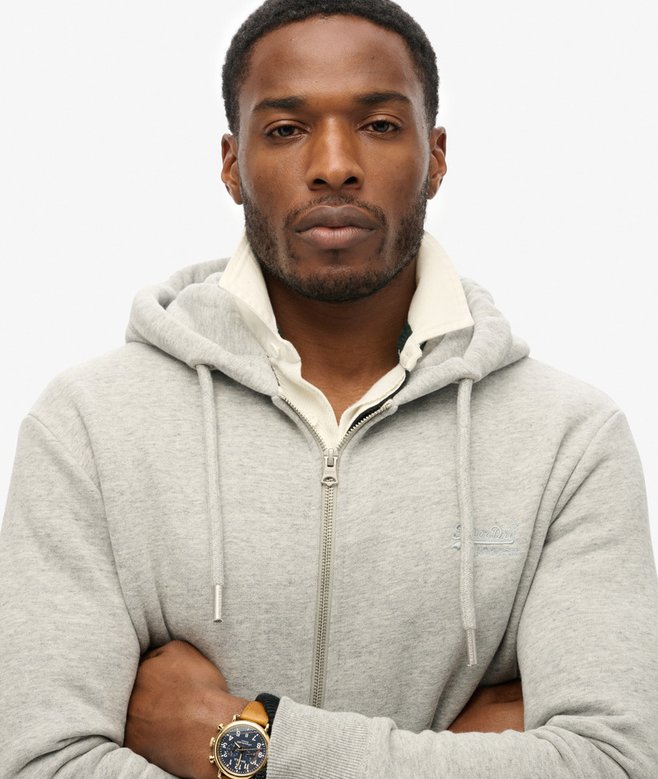 Superdry Sudadera De Algodón Orgánico Con Capucha Cremallera Y Logotipo Vintage Logo Bordado