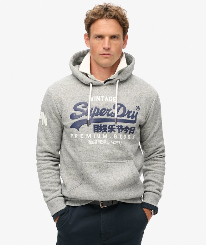 superdry Sudadera de algodón orgánico con capucha y logotipo Vintage Logo