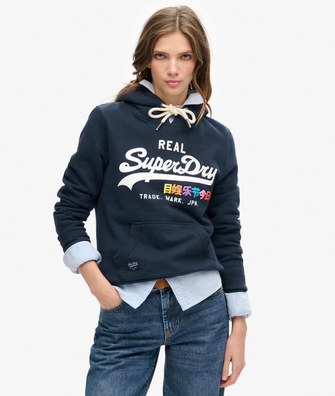 superdry Sudadera de colores vivos con capucha y logo Vintage