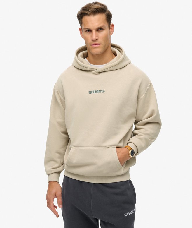 superdry Sudadera de corte holgado con capucha y micrologotipo estampado