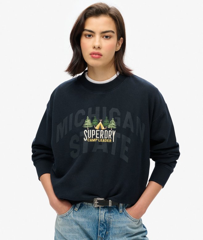 superdry Sudadera de corte holgado y cuello redondo Travel Souvenir