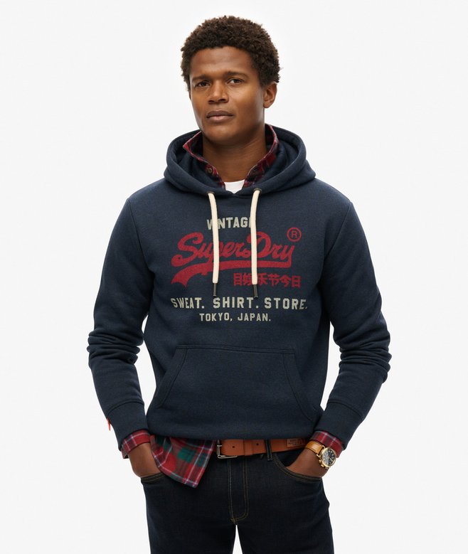 superdry Sudadera de corte relajado con capucha y logo Vintage Heritage