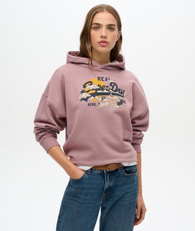 superdry Sudadera de corte relajado con capucha y logotipo Vintage Tokyo
