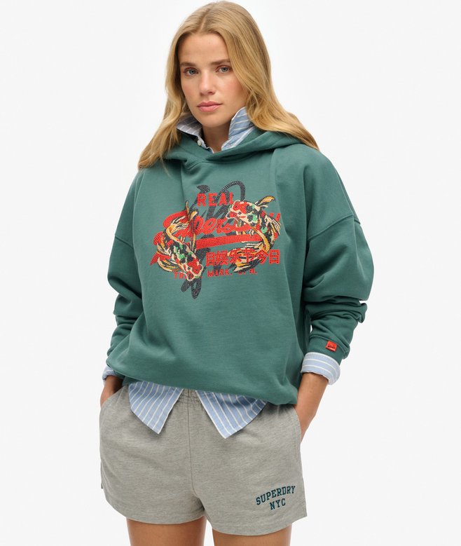 superdry Sudadera de corte relajado con capucha y logotipo Vintage Tokyo