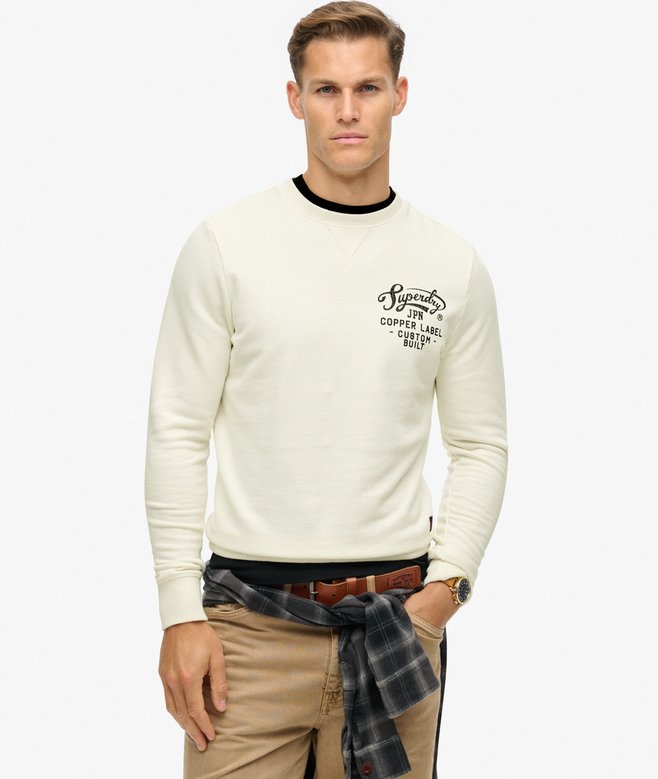 superdry Sudadera de cuello redondo con gráfico Copper Label
