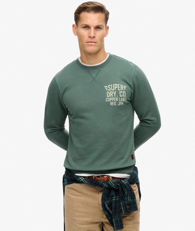 superdry Sudadera de cuello redondo con gráfico Copper Label