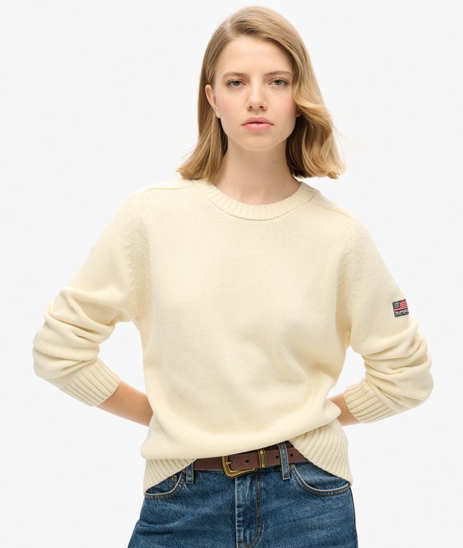 superdry Sudadera de punto holgada con cuello redondo