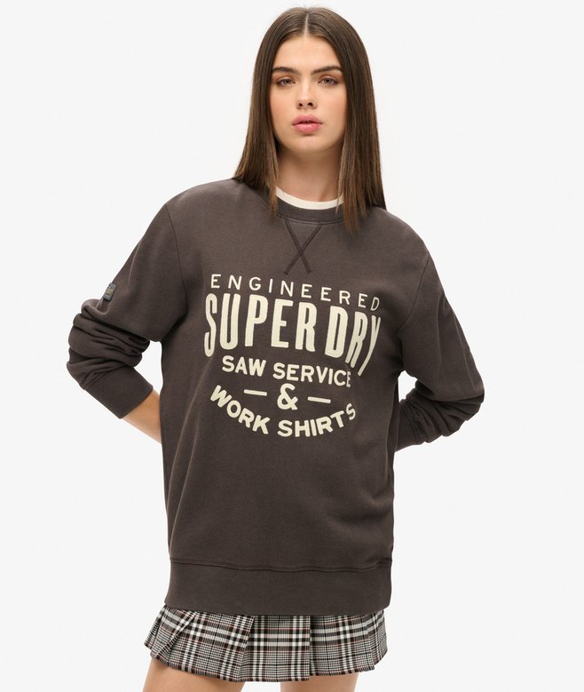 superdry Sudadera extragrande con aplicación Workwear
