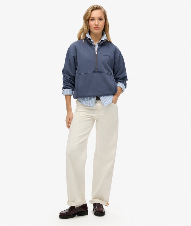 Superdry Sudadera Extragrande Con Media Cremallera Y Logotipo Essential