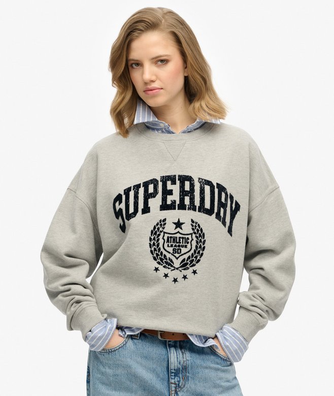 superdry Sudadera flocada de corte relajado Athletic