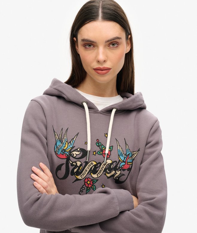 Superdry Sudadera Gráfica Con Capucha Tattoo Script