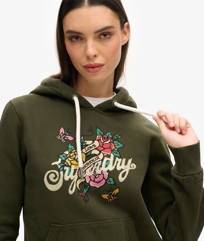 Superdry Sudadera Gráfica Con Capucha Tattoo Script