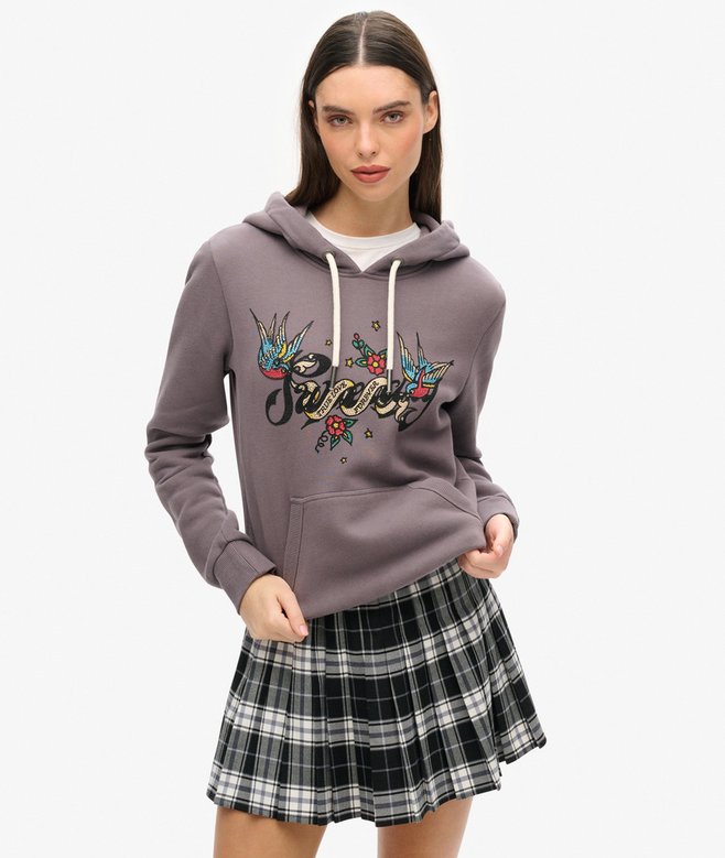 superdry Sudadera gráfica con capucha Tattoo Script