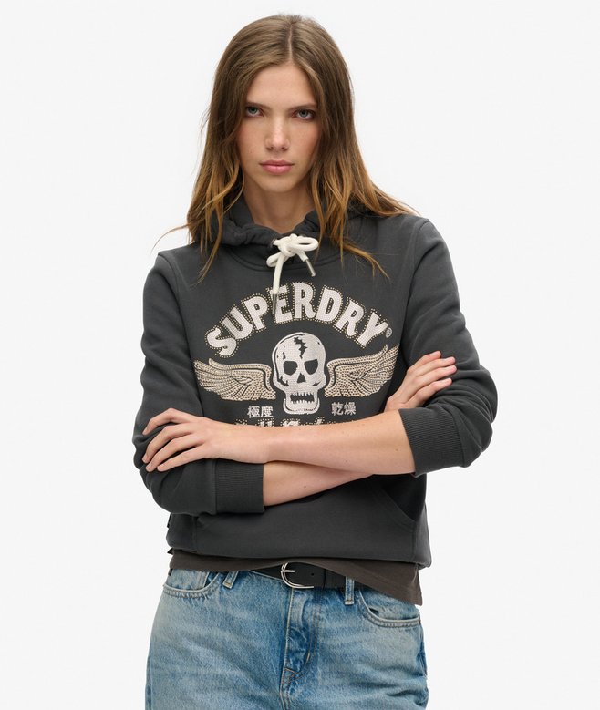 superdry Sudadera gráfica con capucha y adornos Poster