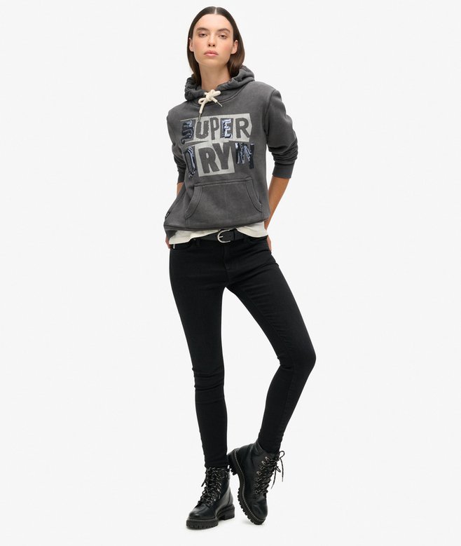 Superdry Sudadera Gráfica Con Capucha Y Adornos Punk