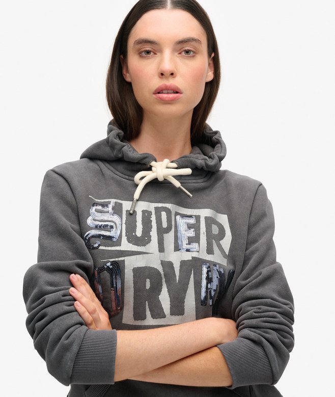 Superdry Sudadera Gráfica Con Capucha Y Adornos Punk