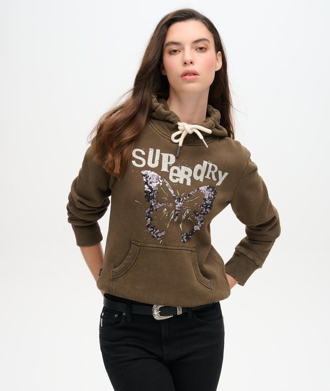 superdry Sudadera gráfica con capucha y adornos Punk