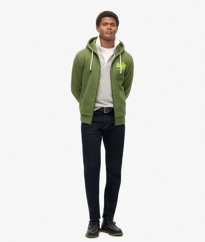 Superdry Sudadera Gráfica Con Capucha Y Cremallera Con Logo Vintage Neón