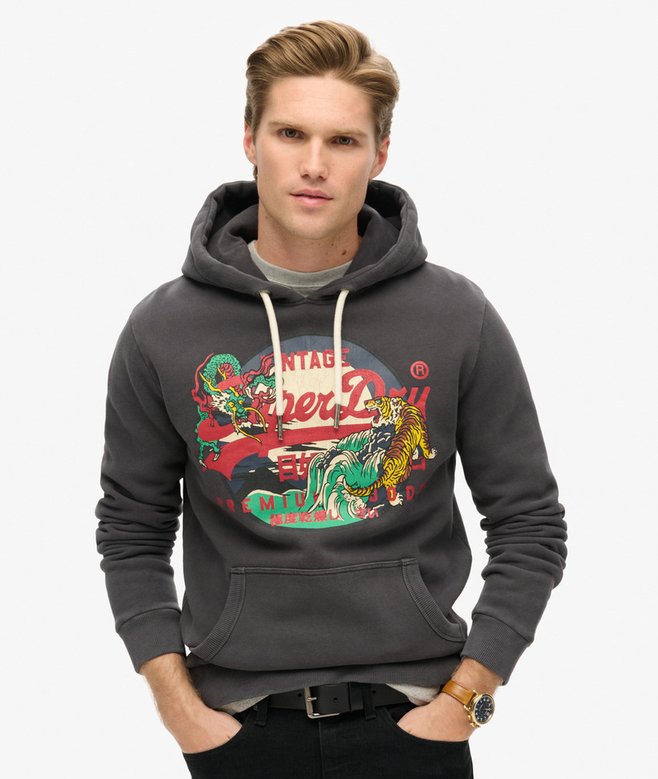 superdry Sudadera gráfica con capucha y logotipo Vintage Tokyo