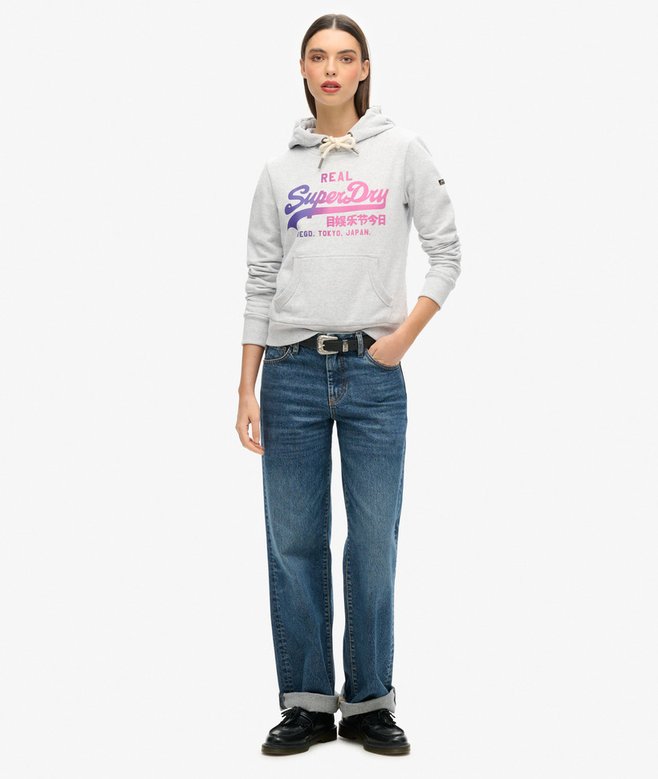 Superdry Sudadera Gráfica Con Capucha Y Vintage Logo En Tono Más Intenso
