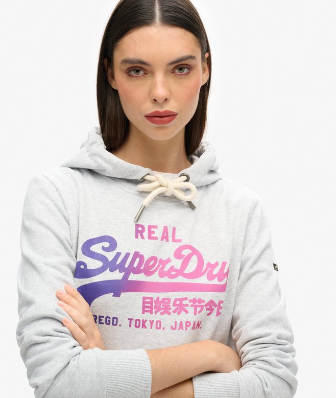 Superdry Sudadera Gráfica Con Capucha Y Vintage Logo En Tono Más Intenso