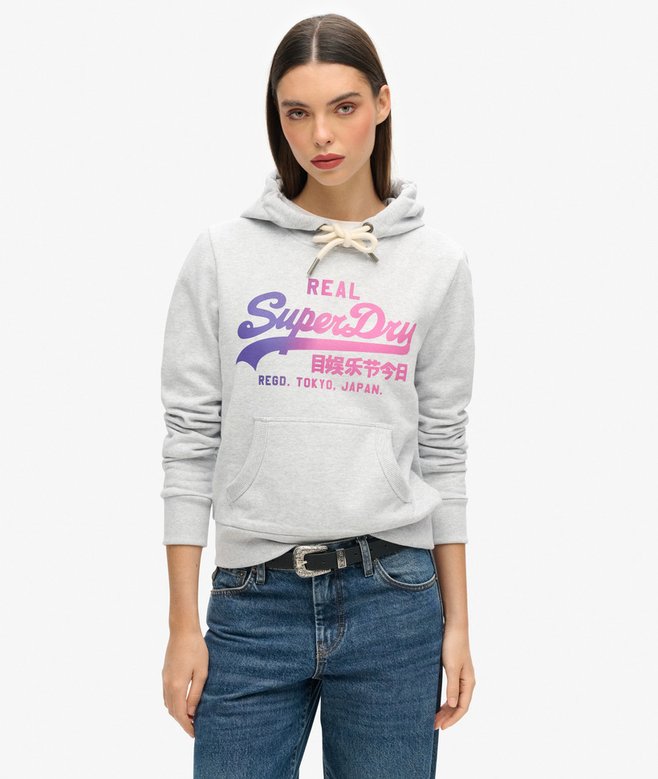 superdry Sudadera gráfica con capucha y Vintage Logo en tono más intenso