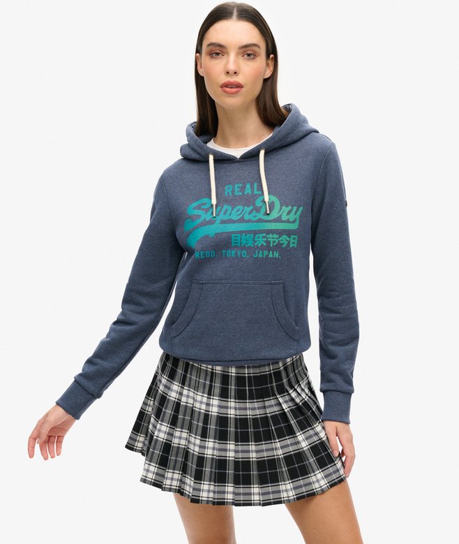 superdry Sudadera gráfica con capucha y Vintage Logo en tono más intenso