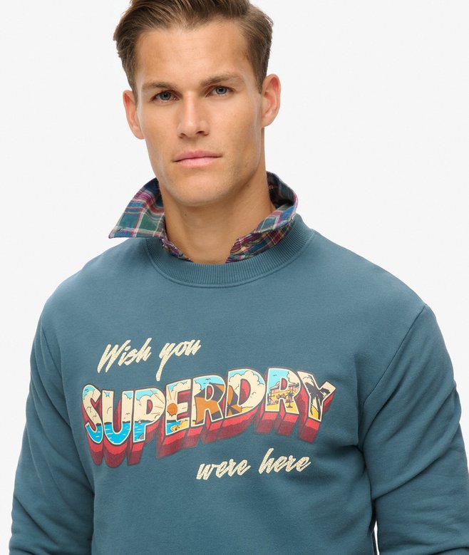 Superdry Sudadera Gráfica Con Cuello Redondo Travel Postcard