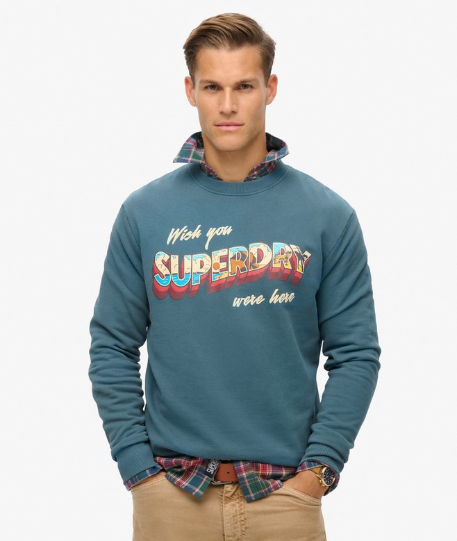 superdry Sudadera gráfica con cuello redondo Travel Postcard