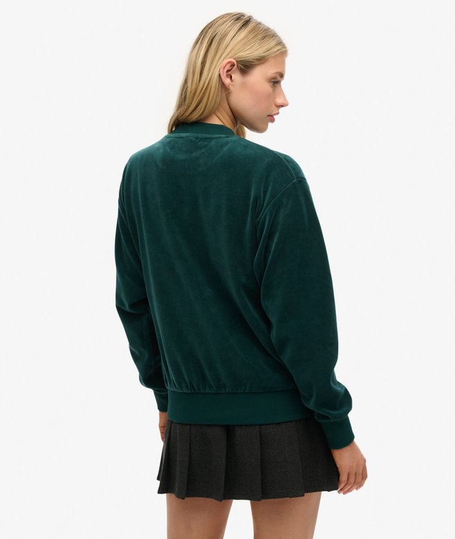 Superdry Sudadera Gráfica De Velvetón Cuello Redondo Y Corte Cuadrado