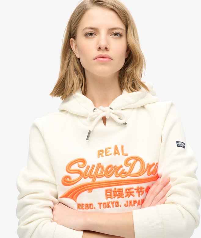 Superdry Sudadera Gráfica Flúor Con Capucha Y Logotipo Bordado Vintage