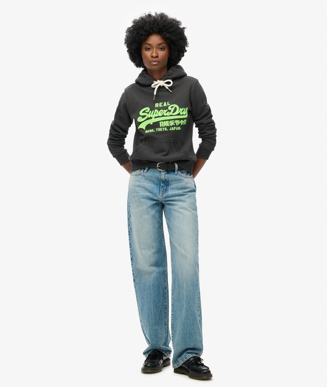 Superdry Sudadera Gráfica Flúor Con Capucha Y Logotipo Bordado Vintage