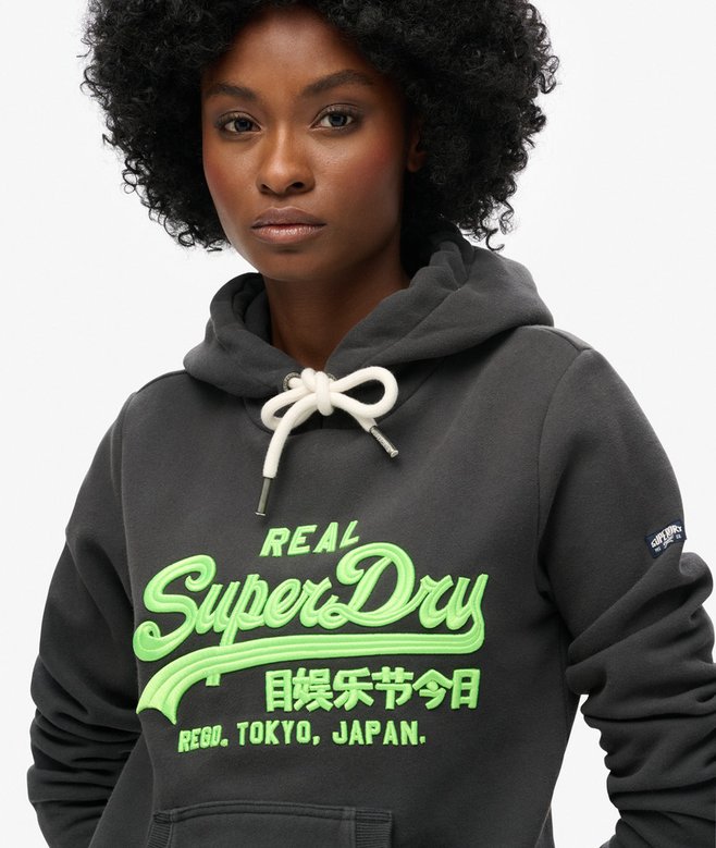 Superdry Sudadera Gráfica Flúor Con Capucha Y Logotipo Bordado Vintage