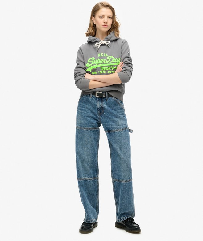 Superdry Sudadera Gráfica Flúor Con Capucha Y Logotipo Bordado Vintage