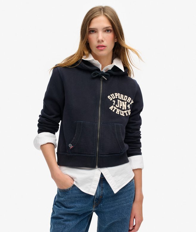 superdry Sudadera holgada con capucha y cremallera Athletic Essentials