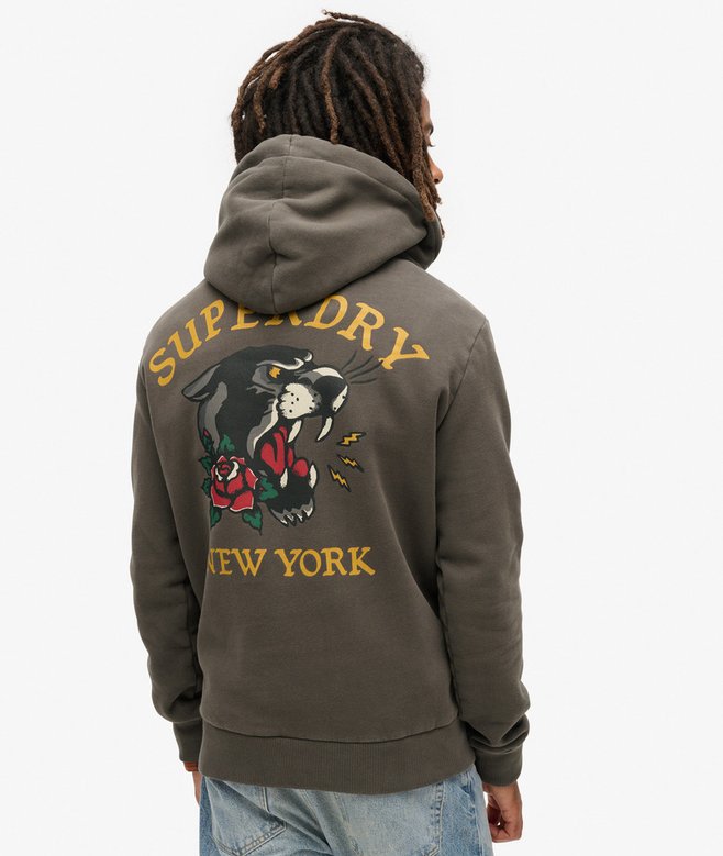 superdry Sudadera holgada con capucha y gráfico Tattoo en la espalda