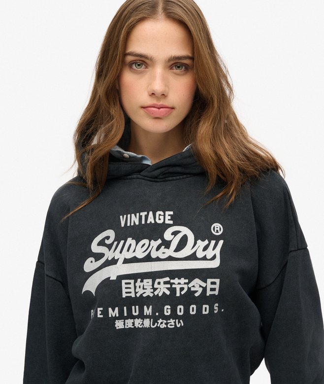 Superdry Sudadera Holgada Con Capucha Y Logotipo Metalizado Vintage