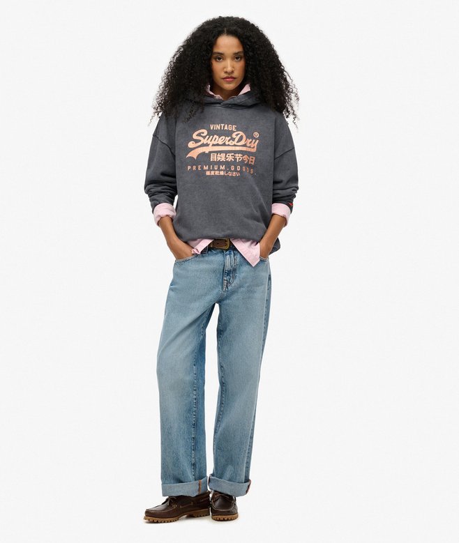Superdry Sudadera Holgada Con Capucha Y Logotipo Metalizado Vintage