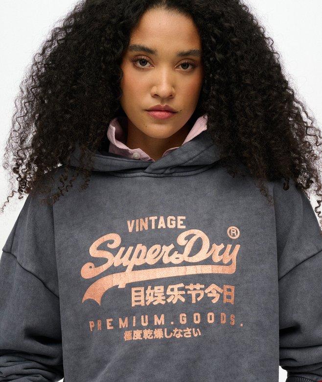 Superdry Sudadera Holgada Con Capucha Y Logotipo Metalizado Vintage