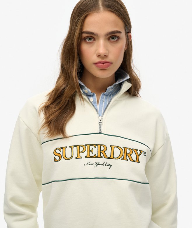 Superdry Sudadera Holgada Con Capucha Y Media Cremallera Country Club