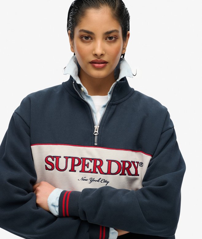 Superdry Sudadera Holgada Con Capucha Y Media Cremallera Country Club