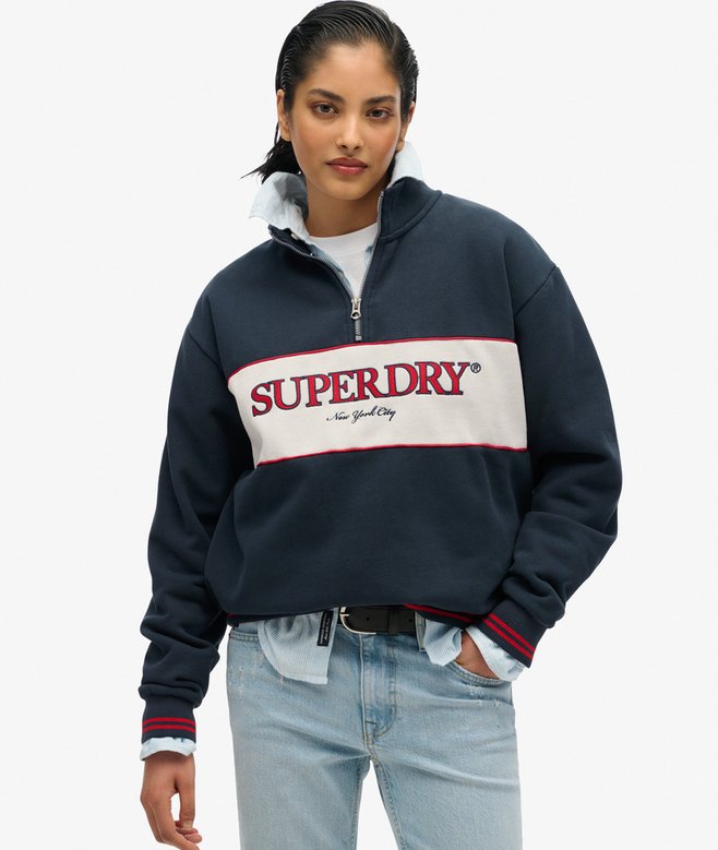 superdry Sudadera holgada con capucha y media cremallera Country Club