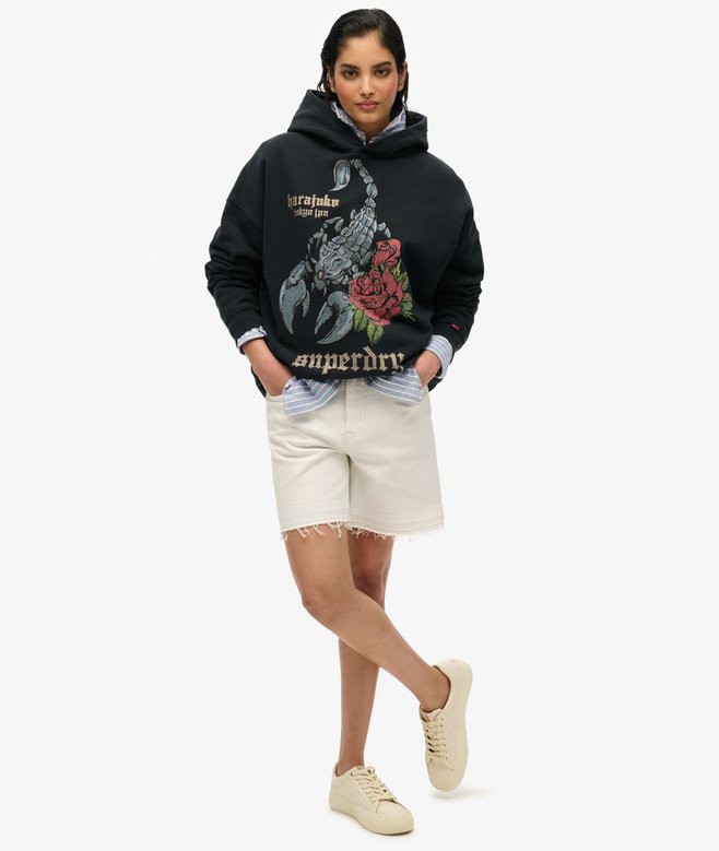 Superdry Sudadera Holgada Con Capucha Y Motivo De Tatuaje Neo Trad