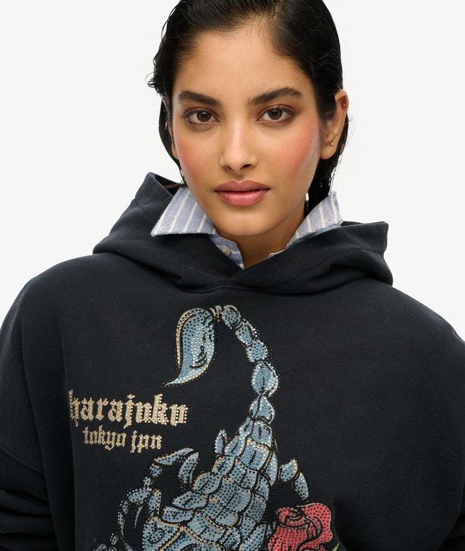 Superdry Sudadera Holgada Con Capucha Y Motivo De Tatuaje Neo Trad