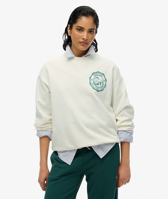 superdry Sudadera holgada de cuello redondo monocromática Lo-Fi Outdoor